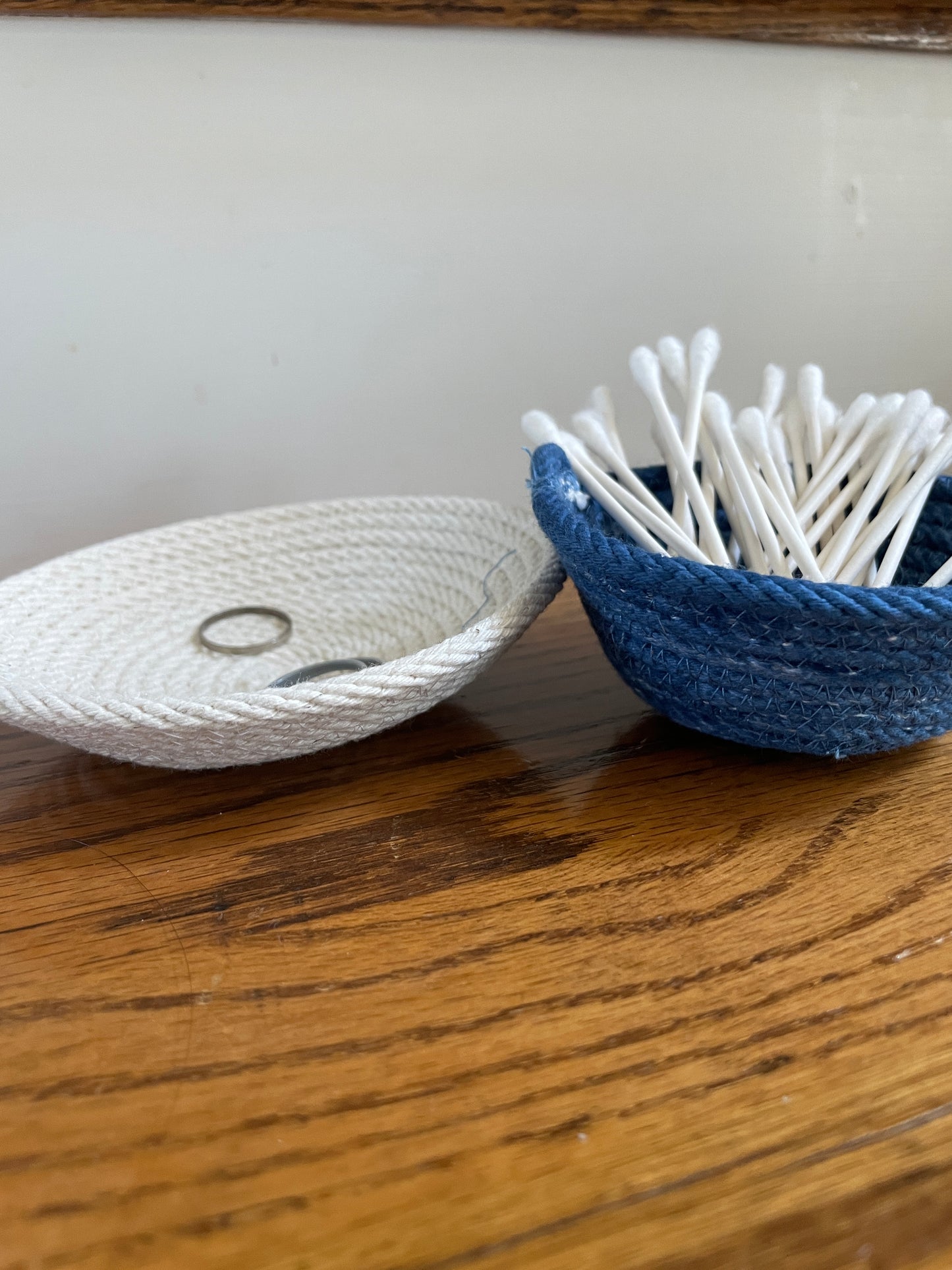 Set of 1 Small Blue and Medium Natural Bowls.