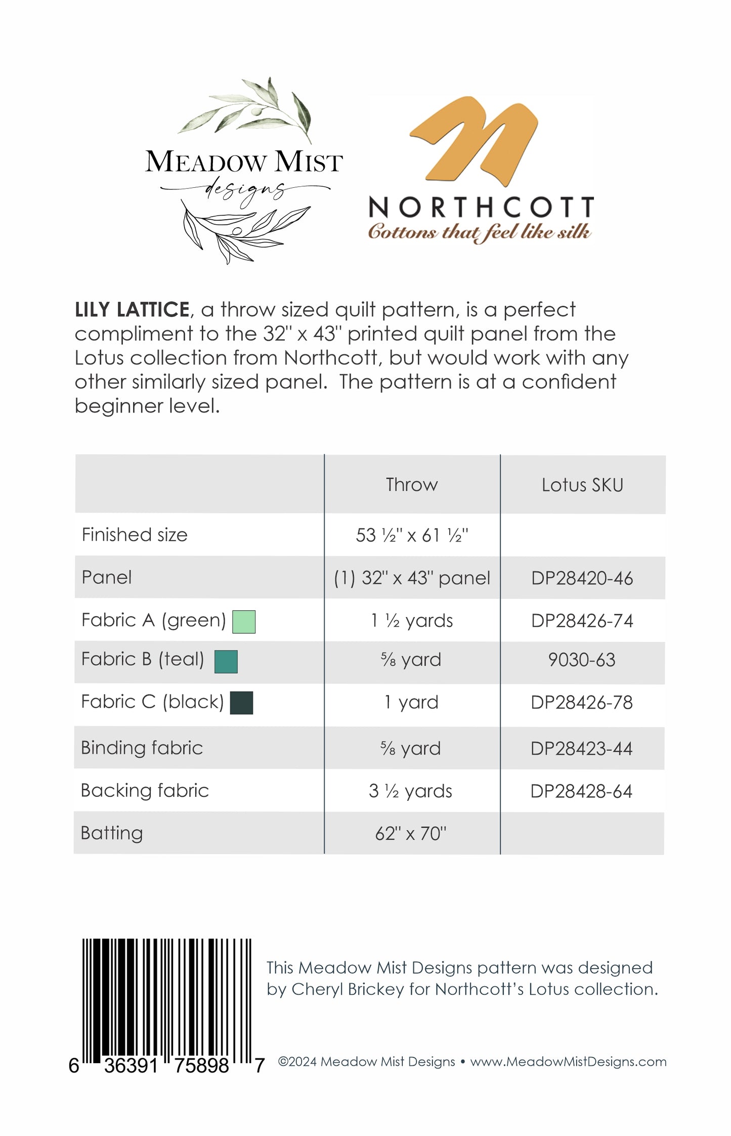 Lily Lattice - Printed Pattern