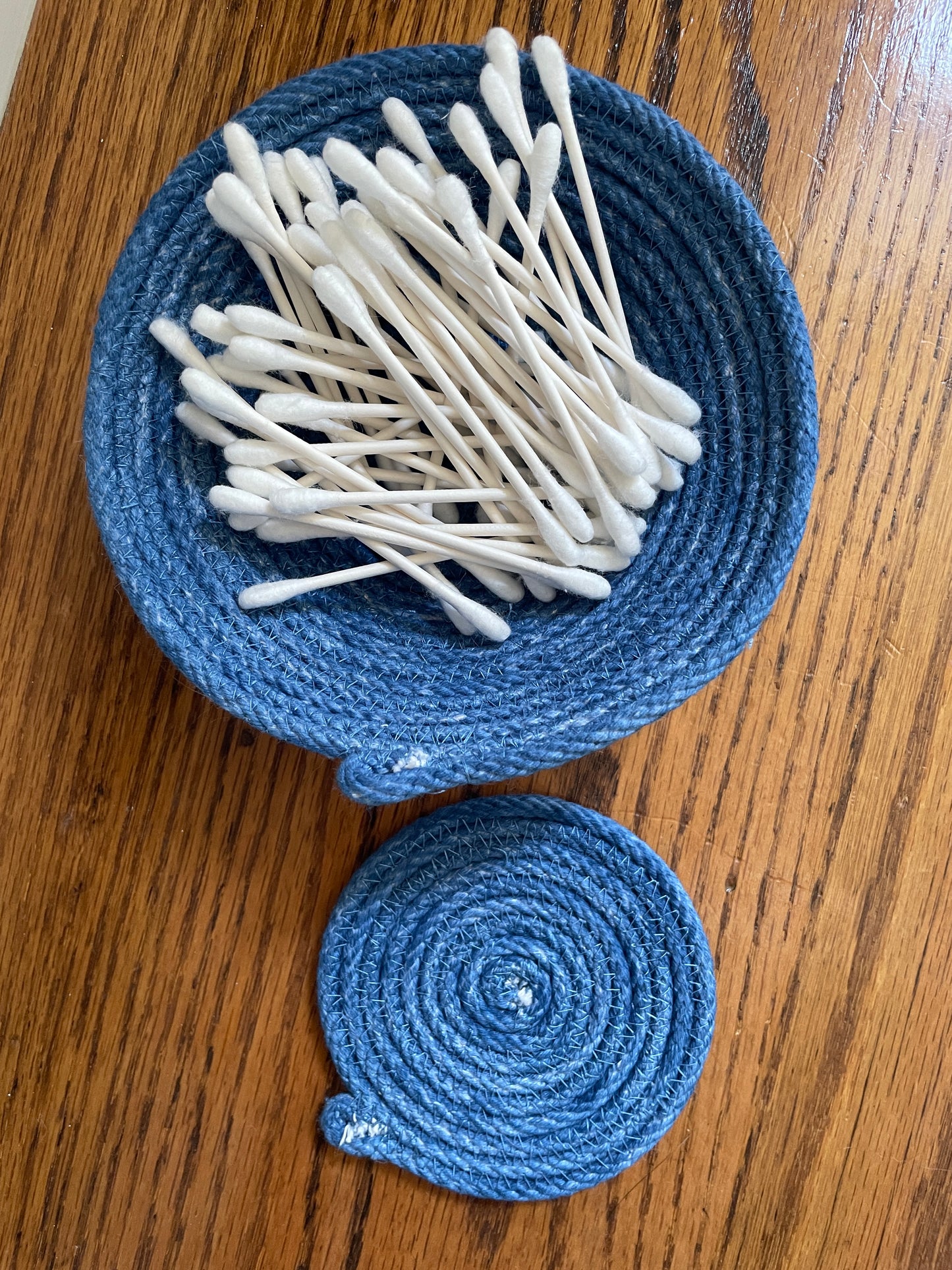Set of 1 Blue medium sized bowl and Blue coaster