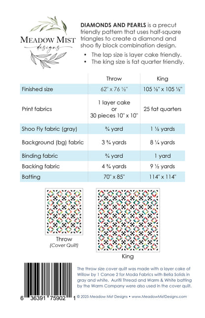 Diamonds and Pearls - Digital Pattern