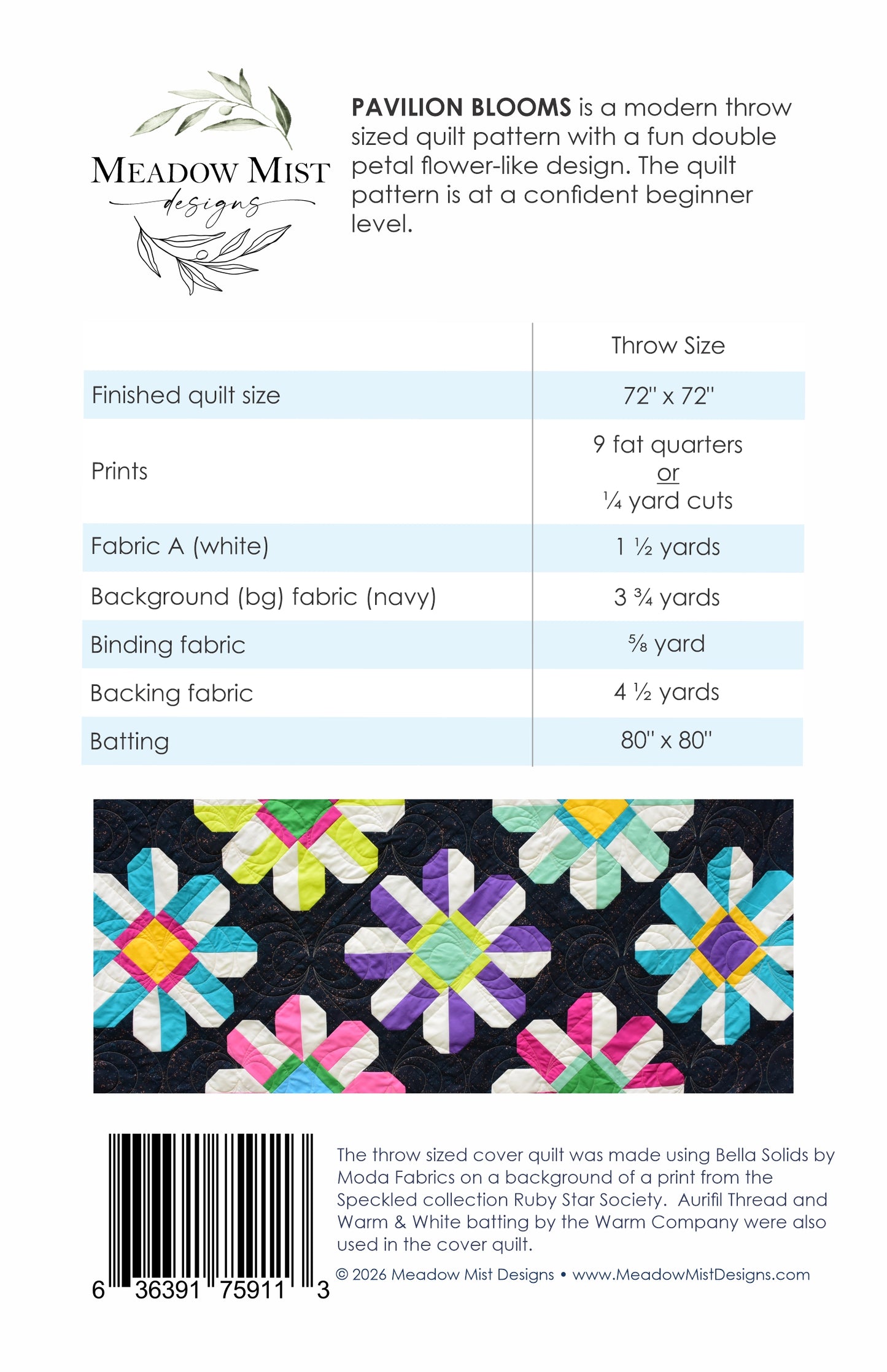 Pavilion Blooms - Printed Pattern