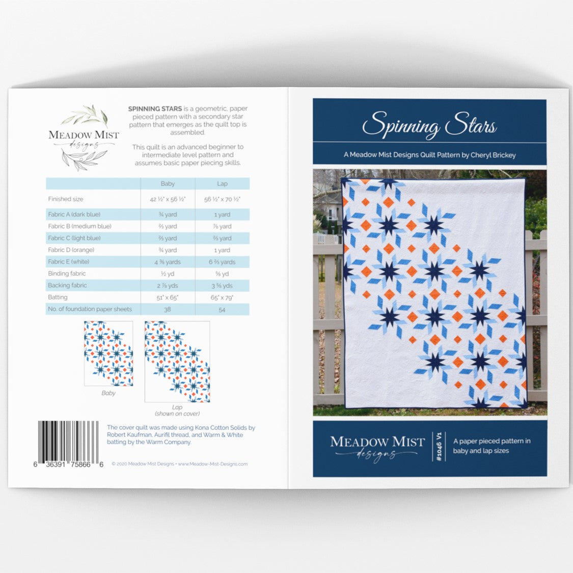 Spinning Stars - Printed Pattern